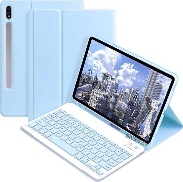 Sneezy Samsung Tab S9 Fe Plus Sm-X610 12.4 İnç Uyumlu Styletech Bluetooth Klavyeli Çok Yönlü Kılıf - Image 1