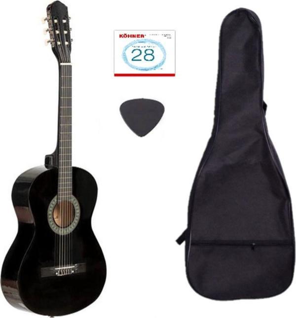 Marcia Siyah Klasik Gitar 4/4 Tam Boy Gitar Seti - Image 1