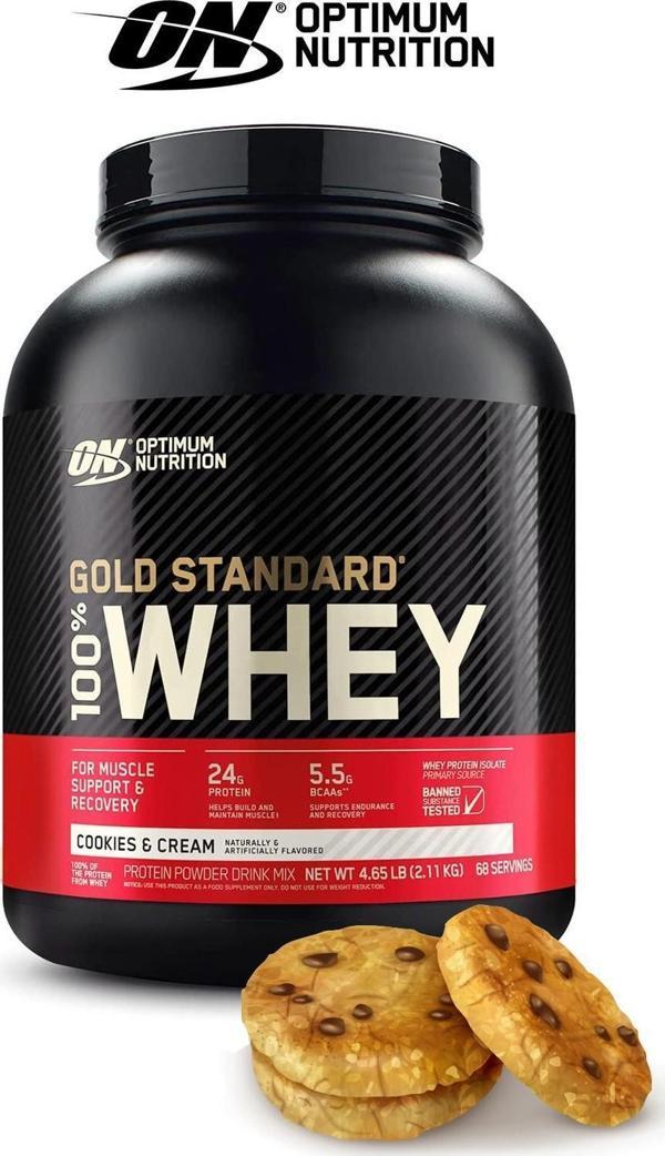 Optimum Nutrition grold Standard Whey Protein Tozu 2273 gr Cookies & Cream - Image 1