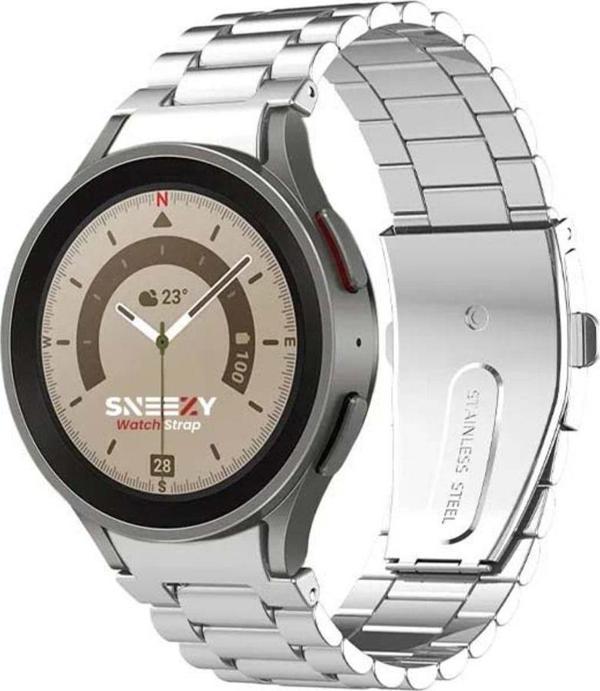 Sneezy Samsung Galaxy Watch 6 40 43 44 47Mm Uyumlu Kavisli Ironweft Döküm Çelik Metal Kordon - Image 1