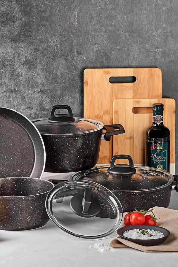 Biogranit Blackgold 7 Parça Tencere Seti - Image 1