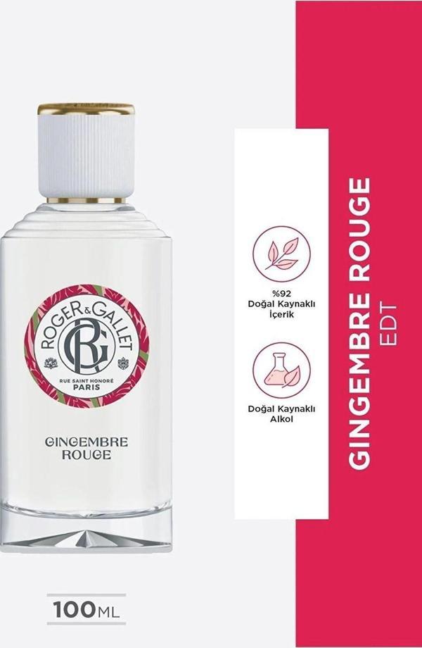 Roger&Gallet Gingembre Rouge Edt Kırmızı Orman Meyvesi, Zencefil Özü, Meyvemsi-Çiçeksi, Enerji Veren Parfüm 100Ml - Image 1
