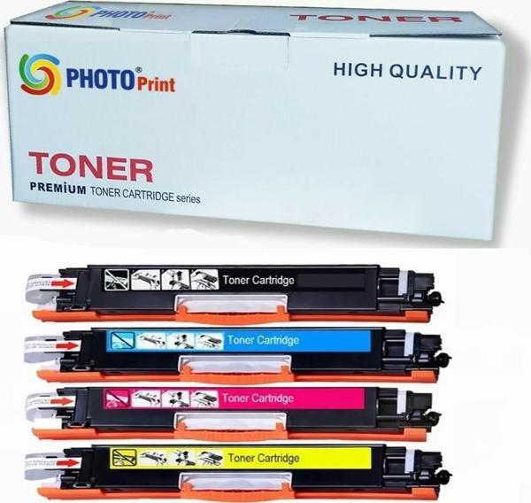 Photo Print Hp 126A Mfp M175R CE310A-311A-312A-313A Uyumlu 4 Renk Muadil Toner Seti 1300 Sayfa - Image 1