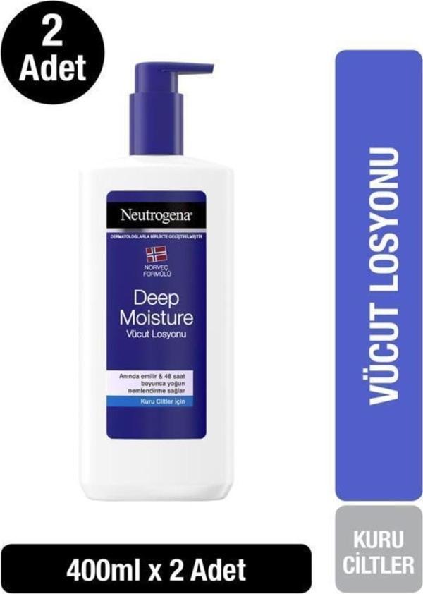 Neutrogena Deep Moisture Vücut Losyonu Parfümlü 400 Ml X 2 Adet - Image 1