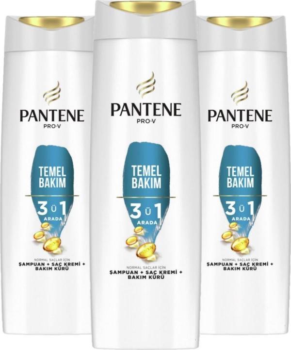 Pantene 3'Ü 1 Arada Temel Bakım Şampuan 400 Ml 3 Adet - Image 1