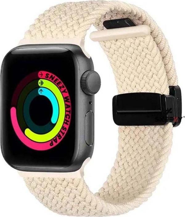 Sneezy Apple Watch 38-40-41Mm İle Uyumlu Fiberlink Manyetik Tokalı Kumaş Örgü Kordon - Image 1