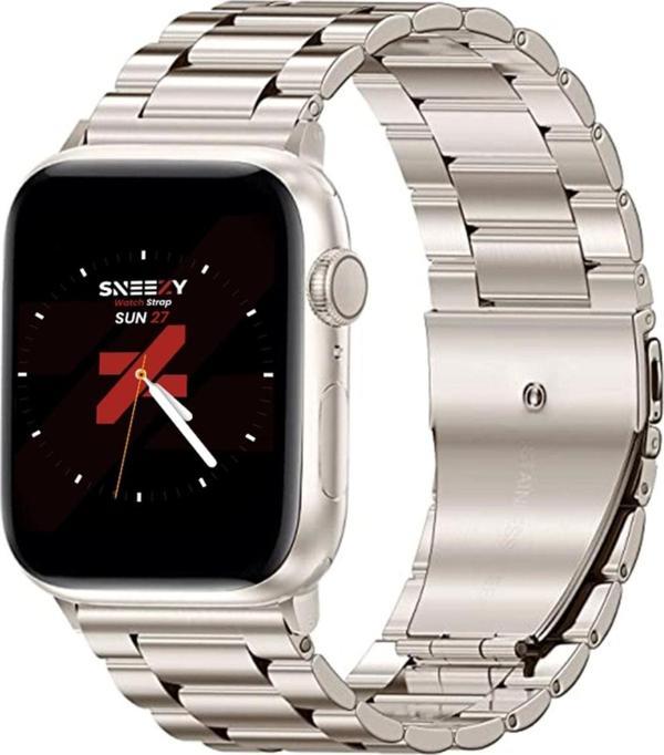 Sneezy Apple Watch 42Mm 44Mm 45Mm Watch Seri 3 4 5 6 7 Se Uyumlu Ironweft Döküm Çelik Metal Kordon - Image 1