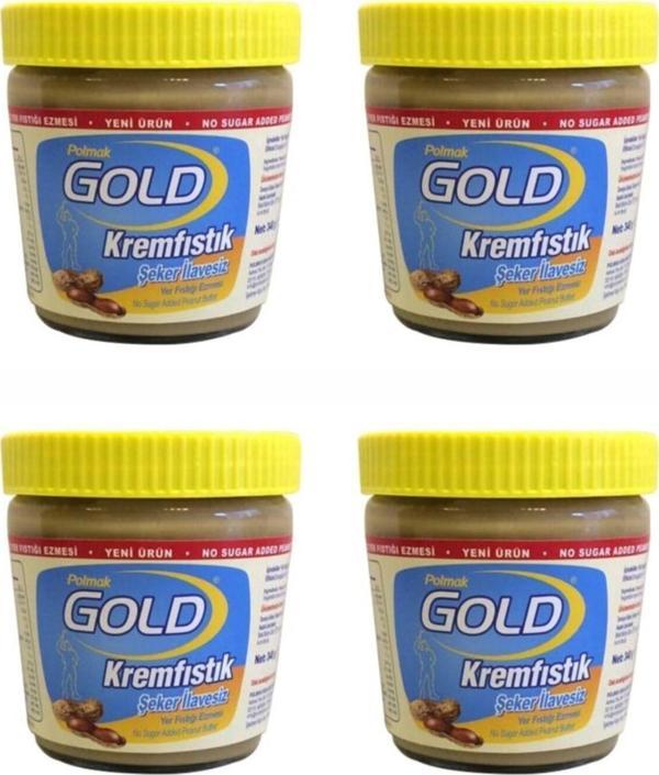 Gold Fıstık Ezmesi Şeker İlavesiz 340 gr x 4 Adet  - Image 1