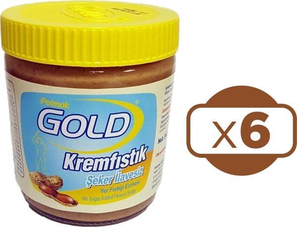 Gold Fıstık Ezmesi Şeker İlavesiz 340 gr x 6 Adet - Image 1