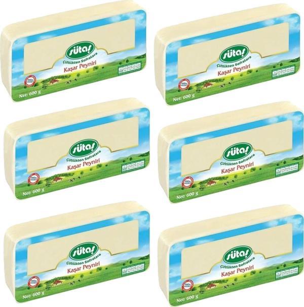 Sütaş Taze Kaşar Peyniri 600 gr x 6 Adet - Image 1