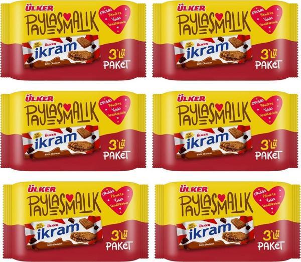 Ülker İkram Çikolata Kremalı Bisküvi 3x84 gr X 6 Adet - Image 1
