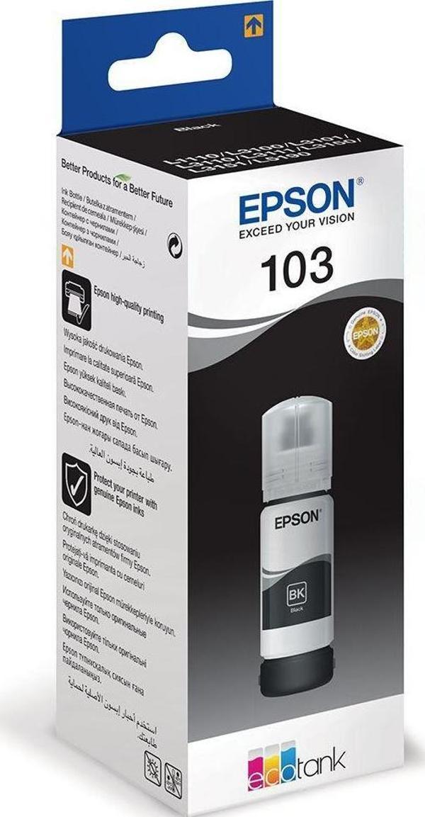 Epson 103-C13T00S14A Siyah Orjinal Mürekkep / L1110 / L3110 / L3111 / L3150 / L3151 / L3156 / L3160 / L5190 - Image 1