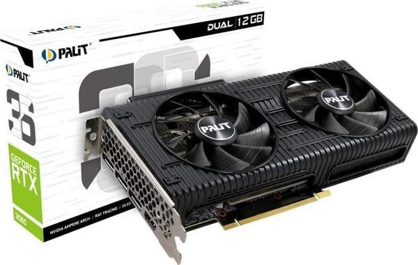 Palit Geforce RTX3060 Dual LHR 12GB 192BIT Gddr6 (DX12) Pcı-E 4.0 Ekran Kartı (NE63060019K9-190AD) - Image 1