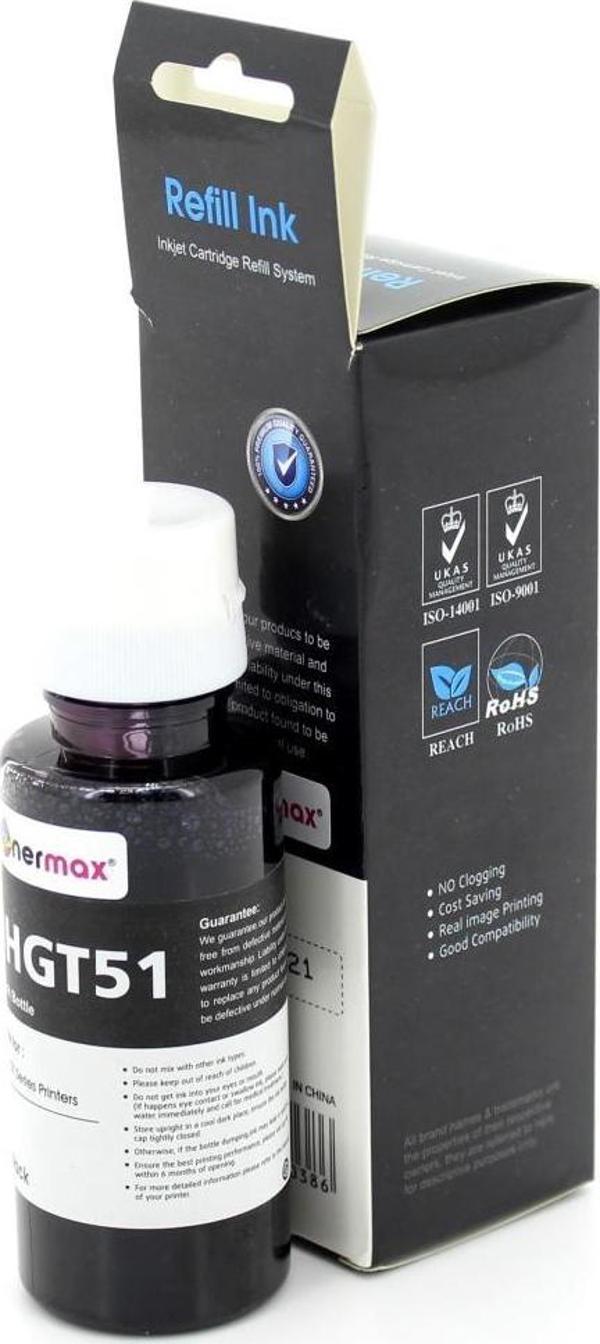 Hp GT51 X4E40AE Siyah Muadil Mürekkep - Image 1