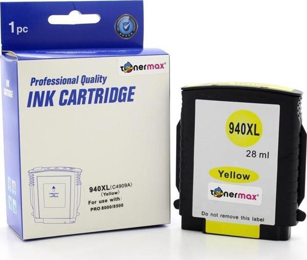 HP 940XL C4909A /8000 / 8500 Sarı Muadil Kartuş - Image 1