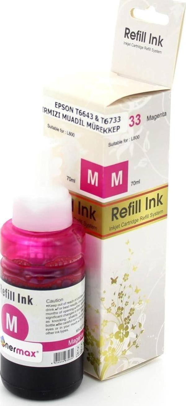 Epson T6733 Kırmızı Muadil Mürekkep Tüpü 70ml/ L800 / L805 / L810 / L850 / L1300 / L1800 - Image 1