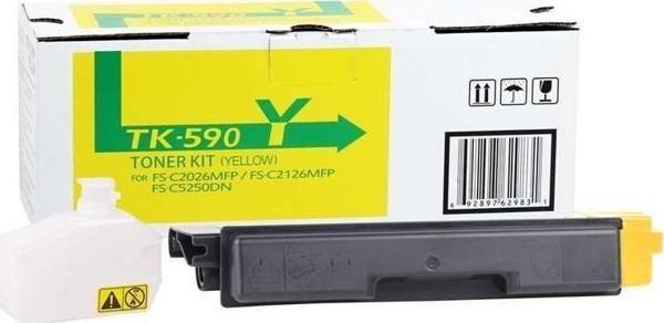 Kyocera TK-590 Sarı Muadil Toner/ FSC5250 / FSC2626 / FSC2526 / FSC2126 / FSC2016 / P6026 / M6526 / M6026 - Image 1