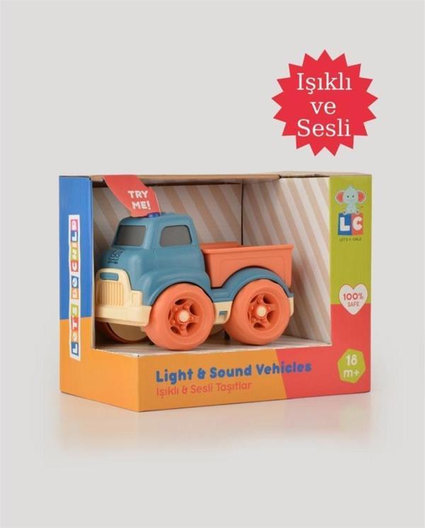 Let's Be Child Sesli ve Işıklı Minik Pikap 31016 Lacivert - Turuncu Kasalı, Çocuklar İçin Oyuncak Pikap - Image 1