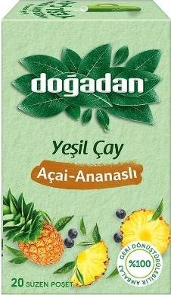 Doğadan Yeşil Çay Acai-Ananas (Bitki Çayı) 35 Gr. - Image 1