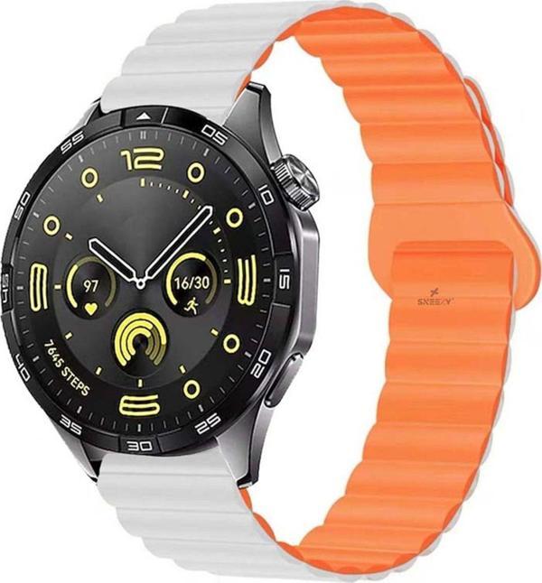 Sneezy Watch Gt4 46Mm İle Uyumlu 22Mm Harmony Duo Magnetik Silikon Kordon - Image 1