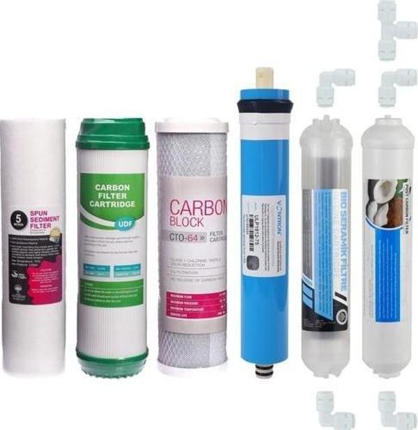 Su Arıtma Cihazı Filtresi 6'lı Filtre Seti Paket 6 Aşama Vontron Membran - Image 1