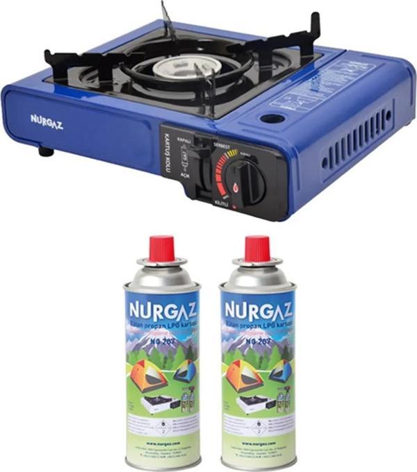 Nurgaz Ng 501 Tekli Portatif Mavi Ocak + 2 Adet Kartuş - Image 1
