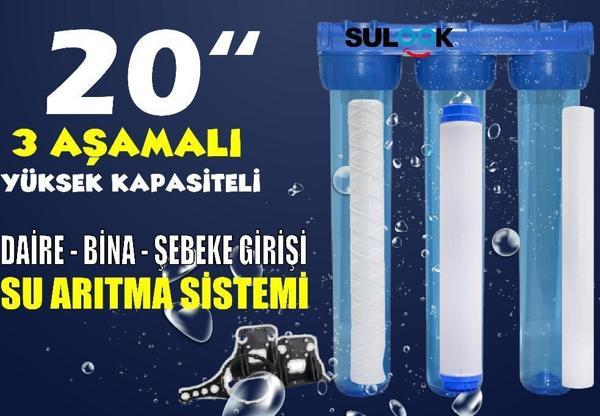 Sulook 20 Inç Bina-Daire-Şebeke Girişi Su Arıtma Filtre Seti 1-5 Micron Filtre - Gac - Image 1