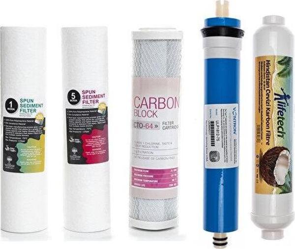 Sulook Açık Kasa Su Arıtma Cihazlarına Uyumlu 5'li Filtre Seti Vontron Membranlı - Image 1