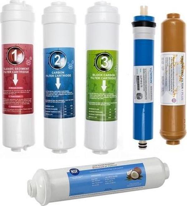 Sulook Kapalı Kasa Su Arıtma Cihazlarına Uyumlu 6'lı Filtre Seti Vontron Membranlı - Image 1