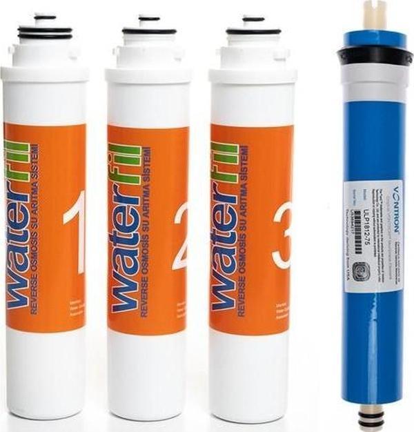 Sulook Waterlife Su Arıtma Cihazı Uyumlu Tak-Çevir 4'lü Filtre Seti, Vontron Membranlı - Image 1