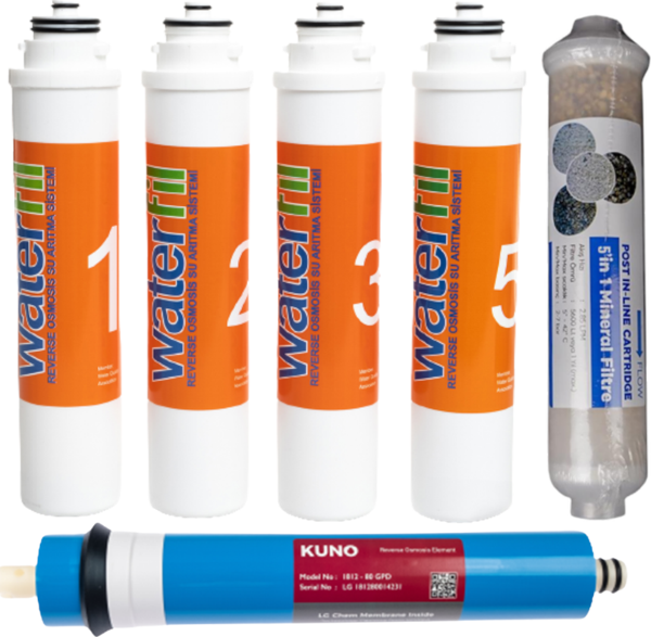 Sulook Waterlife Su Arıtma Cihazı Uyumlu Tak-Çevir 6'lı Filtre Seti, 10 Aşamalı, Lg Membranlı - Image 1