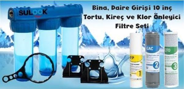 Sulook Bina,daire Şebeke Girişi 10 Inç Tortu,kireç ve Klor Önleyici Üçlü Filtre - Image 1