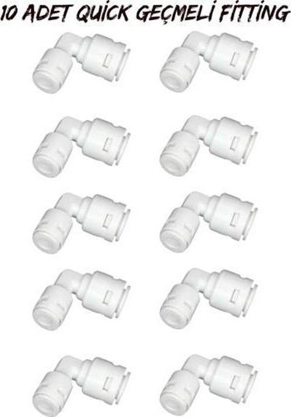 Su Arıtma Cihazı Filtreleri Bağlantı Aparatı 1/4 L Dirsek Quick Geçme (10 Adet ) - Image 1