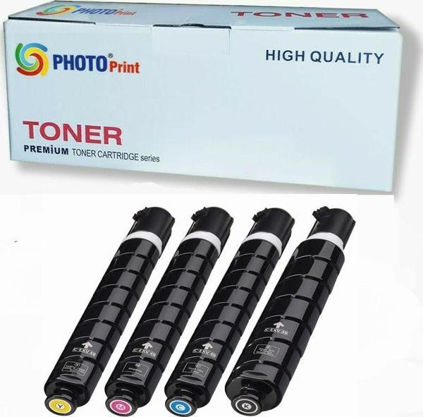 Photo Print Canon Imagerunner Advance C3320/C3320I/C3325I/C3330I/C3520I/C3525I/C3530I 4 Renk Ithal Muadil Toner Seti Siy - Image 1