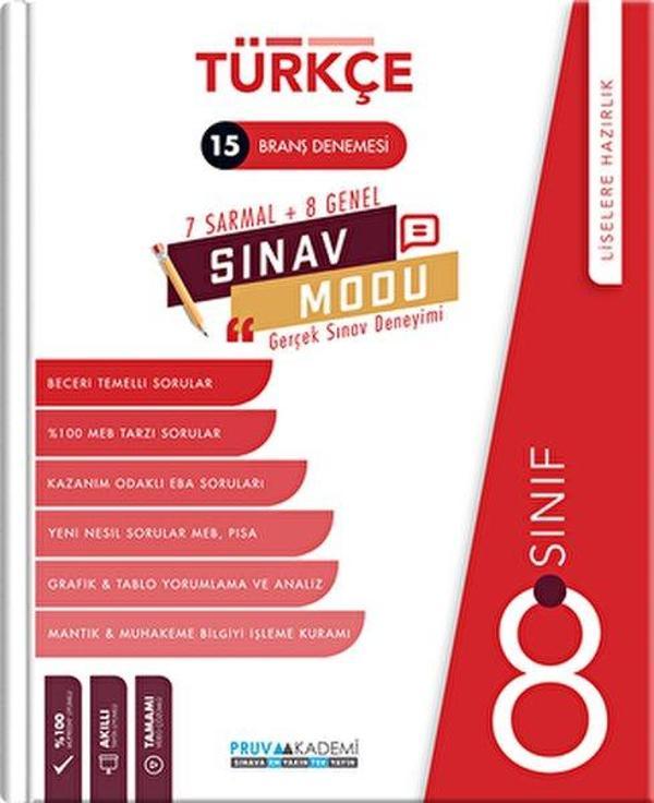 8. Sınıf Türkçe 15 Branş Denemesi - Pruva Akademi - Image 1