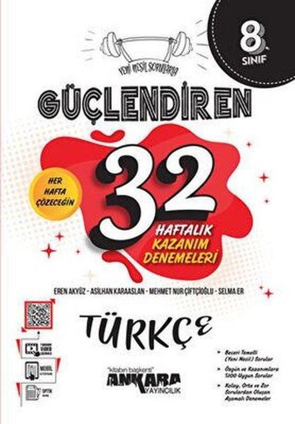 8. Sınıf Türkçe Güçlendiren 32 Haftalık Kazanım Denemeleri - Ankara Yayıncılık - Image 1