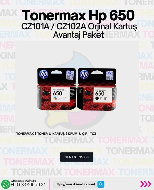 HP 650 CZ101A / CZ102A Set Orjinal Kartuş Avantaj Paket - Image 1
