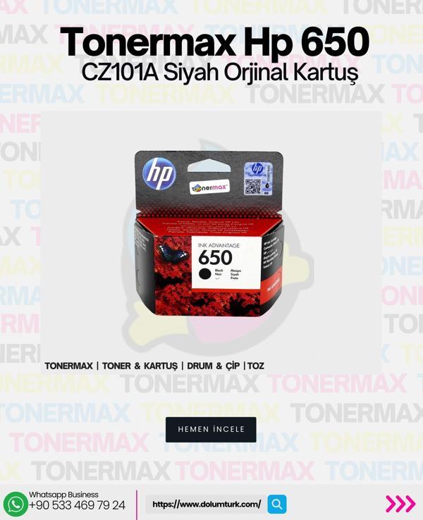 HP 650 CZ101A Orjinal Siyah Kartuş - Image 1