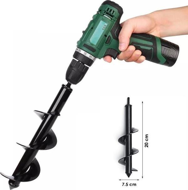 Bahçe Toprak Delici Universal Matkap Ucu Toprak Burgu Aparatı 20x7.5 - Image 1