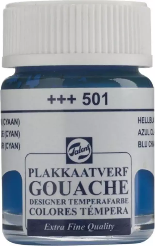 Talens Gouache Jar 16ml Guaj Boya Lıght Blue Cyan / 501 - Image 1