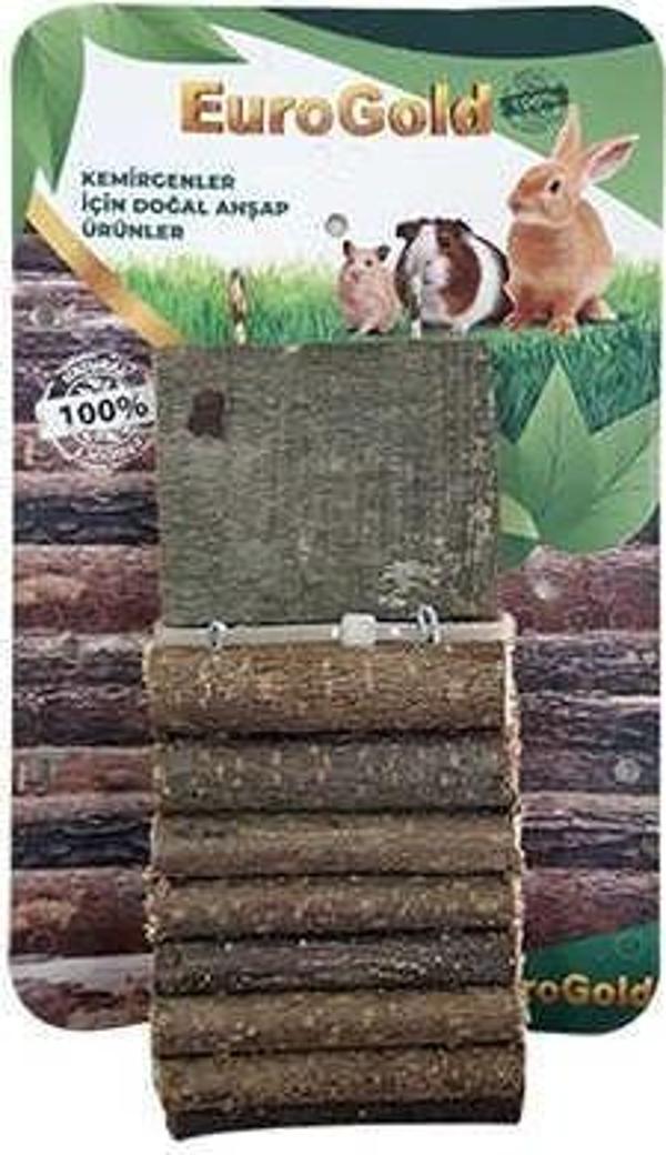 Kemirgenler İçin Doğal Ahşap Tek Çift Platformlu 7x30 cm - Image 1