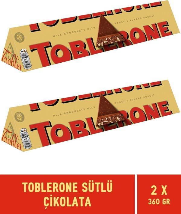 Toblerone Milk Sütlü Çikolata 360 gr - 2 Adet - Image 1