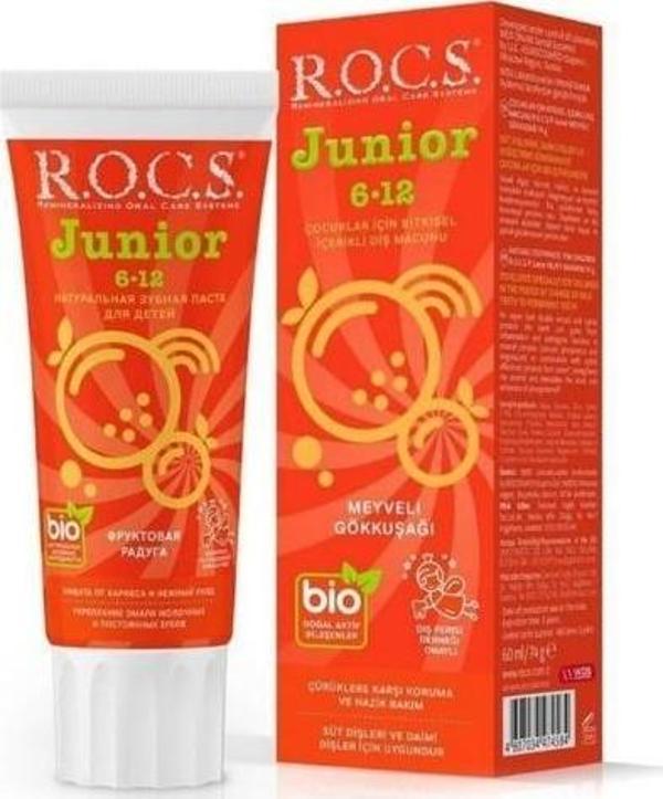 Rocs Junior Meyveli Gökkuşağı Diş Macunu 6-12 Yaş 60 ml - Image 1