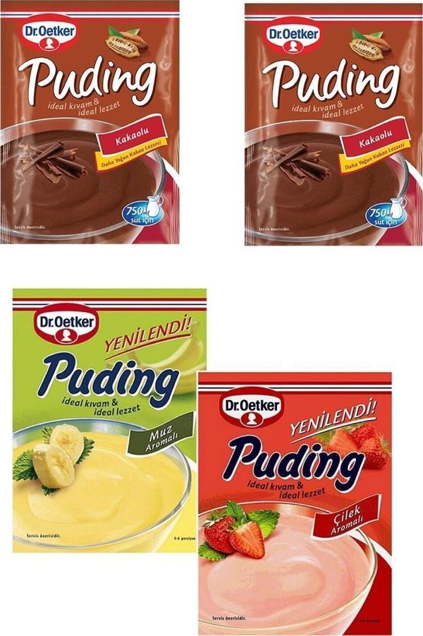 Dr. Oetker 4 Paket Puding 2 Kakaolu + 1 Muzlu + 1 Çilekli - Image 1