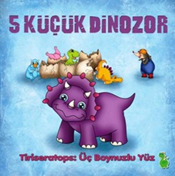 5 Küçük Dinozor - Tiriseratops Üç Boynuzlu Yüz - Yeşil Dinozor - Image 1
