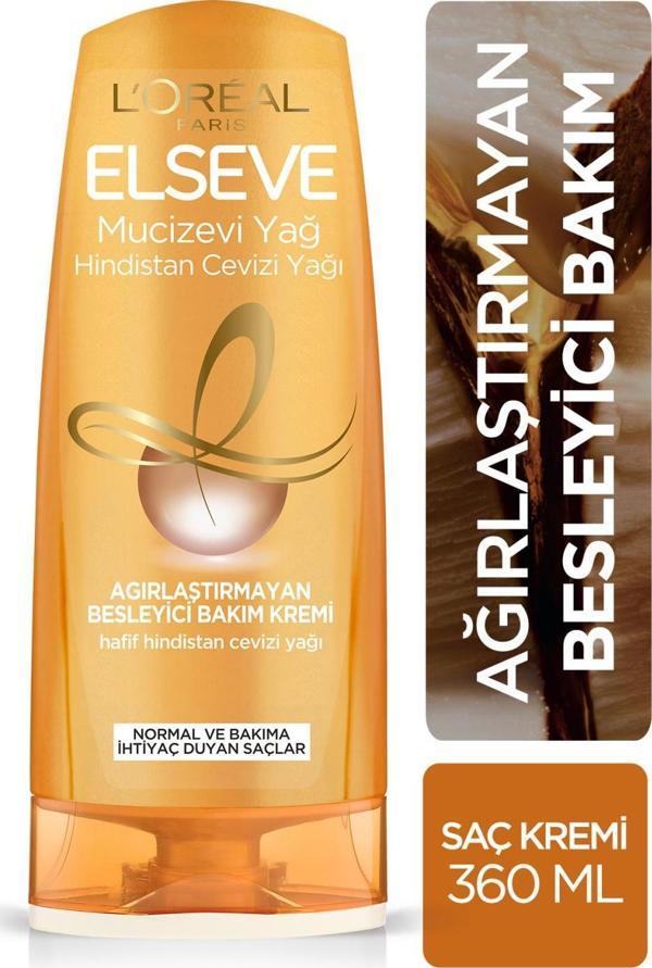 L'Oréal Paris Elseve Mucizevi Hindistan Cevizi Yağı Ağırlaştırmayan Besleyici Bakım Kremi 360 ml - Image 1