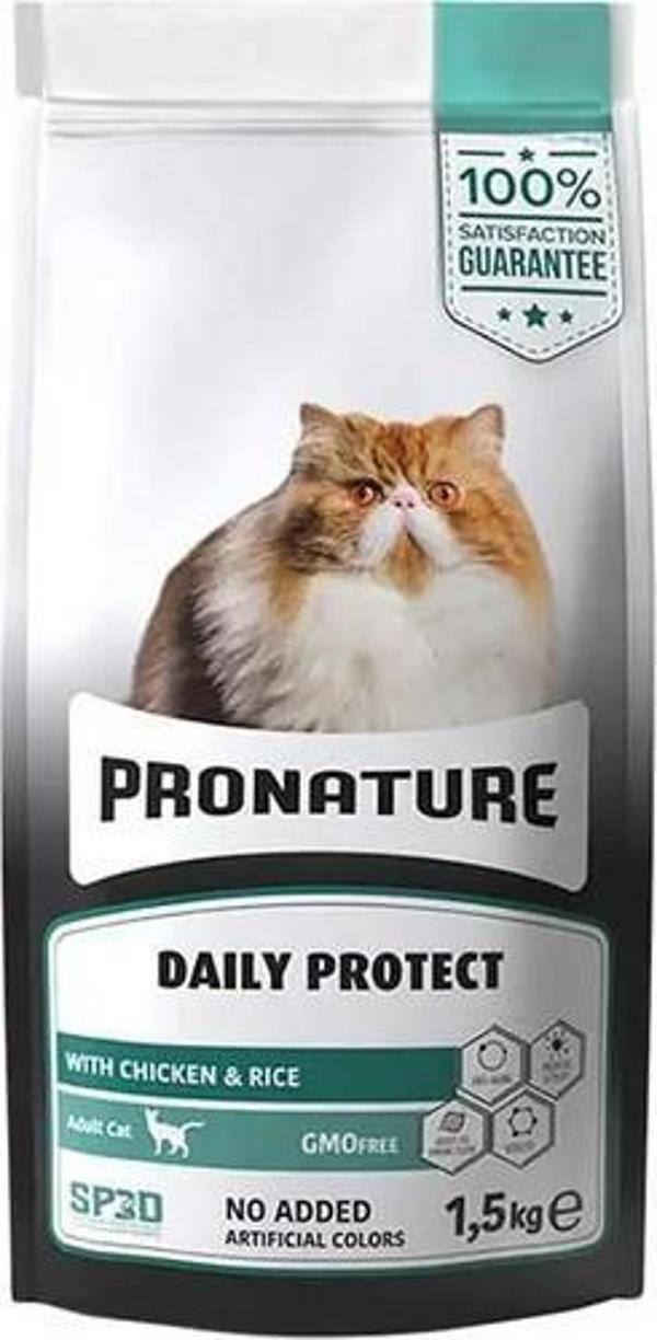 Pronature Daily Protect Tavuklu ve Pirinçli Yetişkin Kedi Maması 1,5 Kg - Image 1