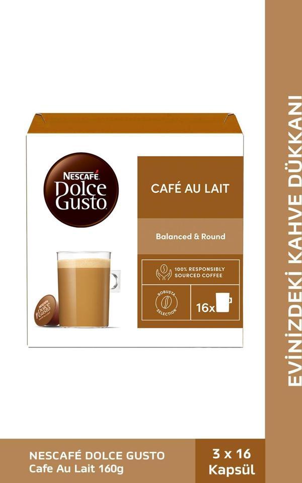 Nescafe Dolce Gusto Coffee Cafe Au Lait 16 Kapsül x 3 Adet - Image 1