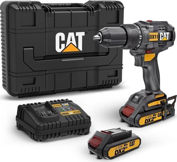 CAT DX11 18Volt/2.0Ah Li-ion Çift Akülü Kömürsüz Profesyonel Şarjlı Matkap - Image 1