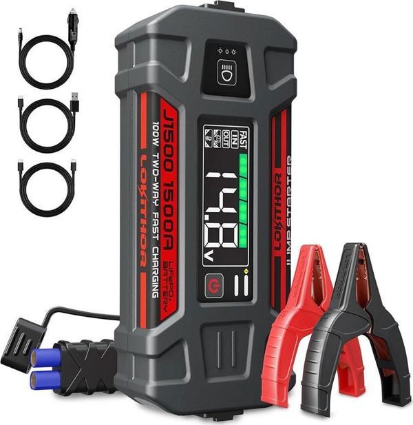 Lokithor J1500 12V 1500Amp LiFePO4 Akıllı Akü Takviye + Powerbank + Led Lamba - Image 1